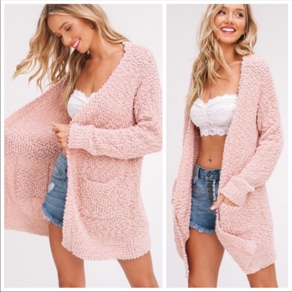✨LAST ONE✨Blush chunky knit popcorn cardigan - Picture 5 of 7